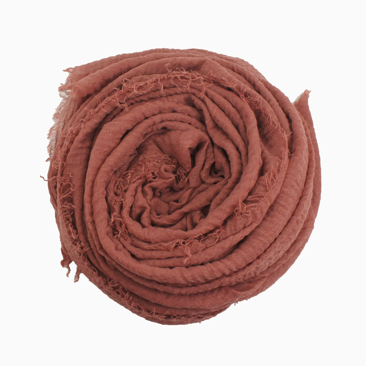 60+ Colours | Crimp/ Crinkle/ Frayed, Scarf Hijab Headwrap Shawl -Dusty Coral