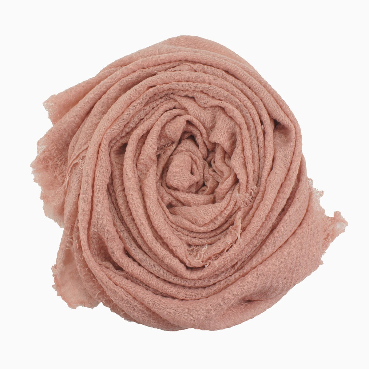 60+ Colours | Crimp/ Crinkle/ Frayed, Scarf Hijab Headwrap Shawl -Dusty Pink
