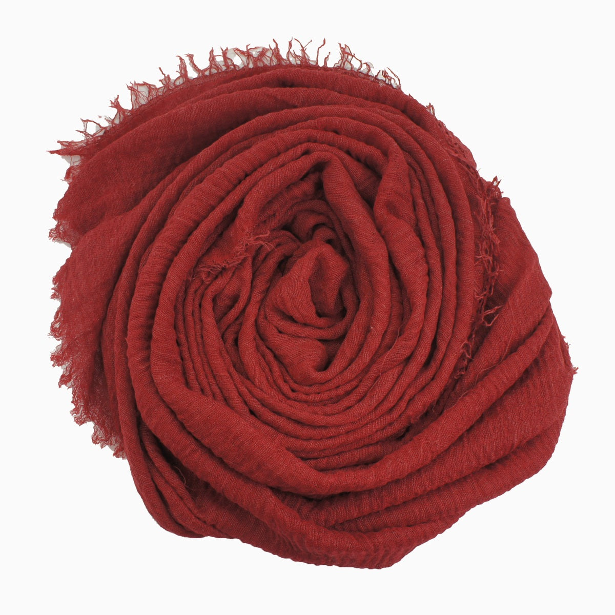 60+ Colours | Crimp/ Crinkle/ Frayed, Scarf Hijab Headwrap Shawl -Maroon