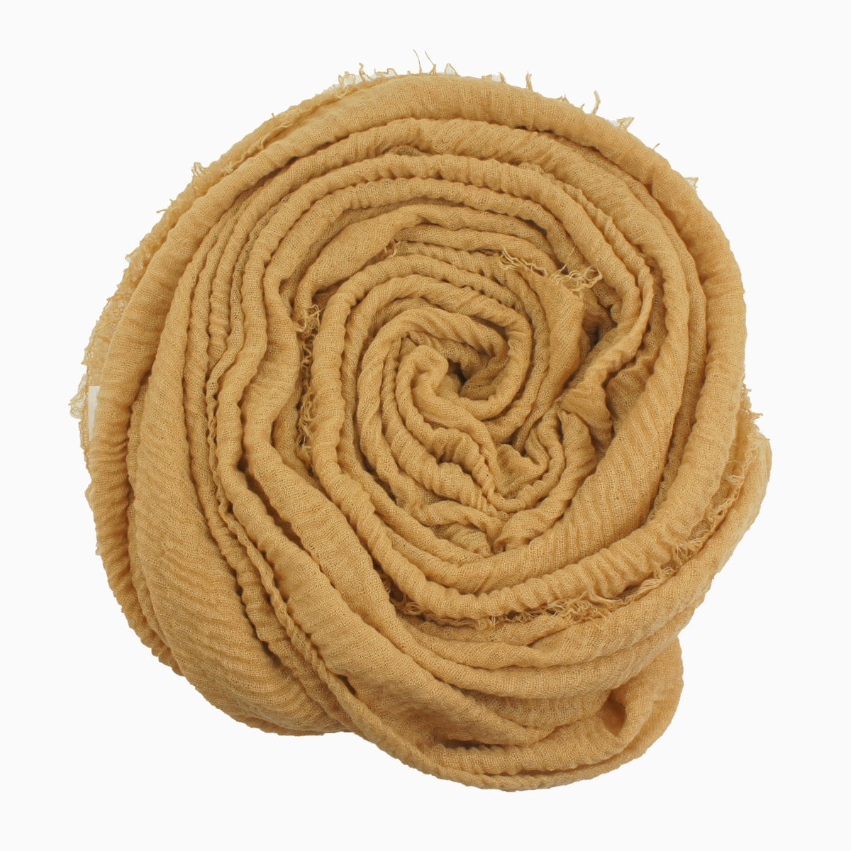 60+ Colours | Crimp/ Crinkle/ Frayed, Scarf Hijab Headwrap Shawl -Toffee