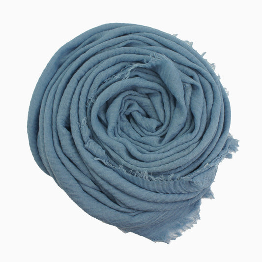 60+ Colours | Crimp/ Crinkle/ Frayed, Scarf Hijab Headwrap Shawl -Flint