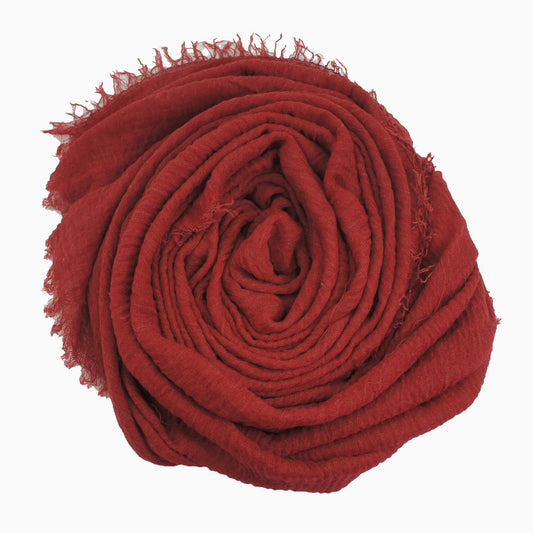 60+ Colours | Crimp/ Crinkle/ Frayed, Scarf Hijab Headwrap Shawl -Maroon