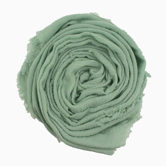 60+ Colours | Crimp/ Crinkle/ Frayed, Scarf Hijab Headwrap Shawl -Pistachio
