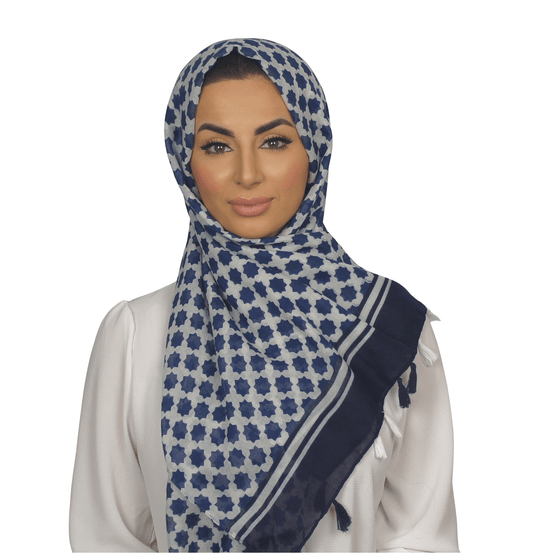 Print/ Pattern Scarf Hijab/ Headwrap Shawl Santorini