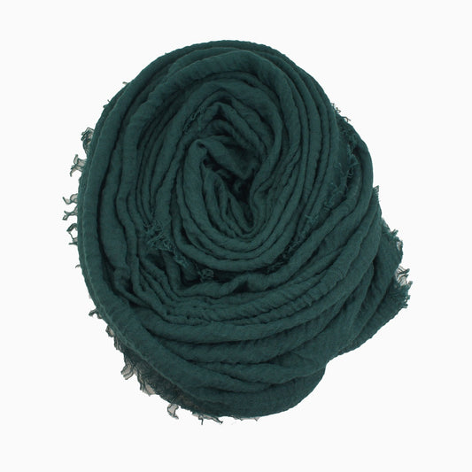 60+ Colours | Crimp/ Crinkle/ Frayed, Scarf Hijab Headwrap Shawl -Teal