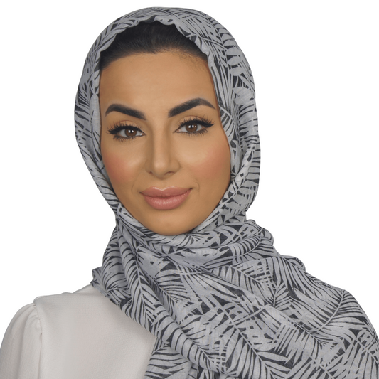 Print/ Pattern Scarf Hijab/ Headwrap Shawl Mono Palm